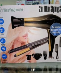 Set WESTINHOUSE secador de cabellos planchita accesorios peines